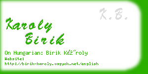 karoly birik business card